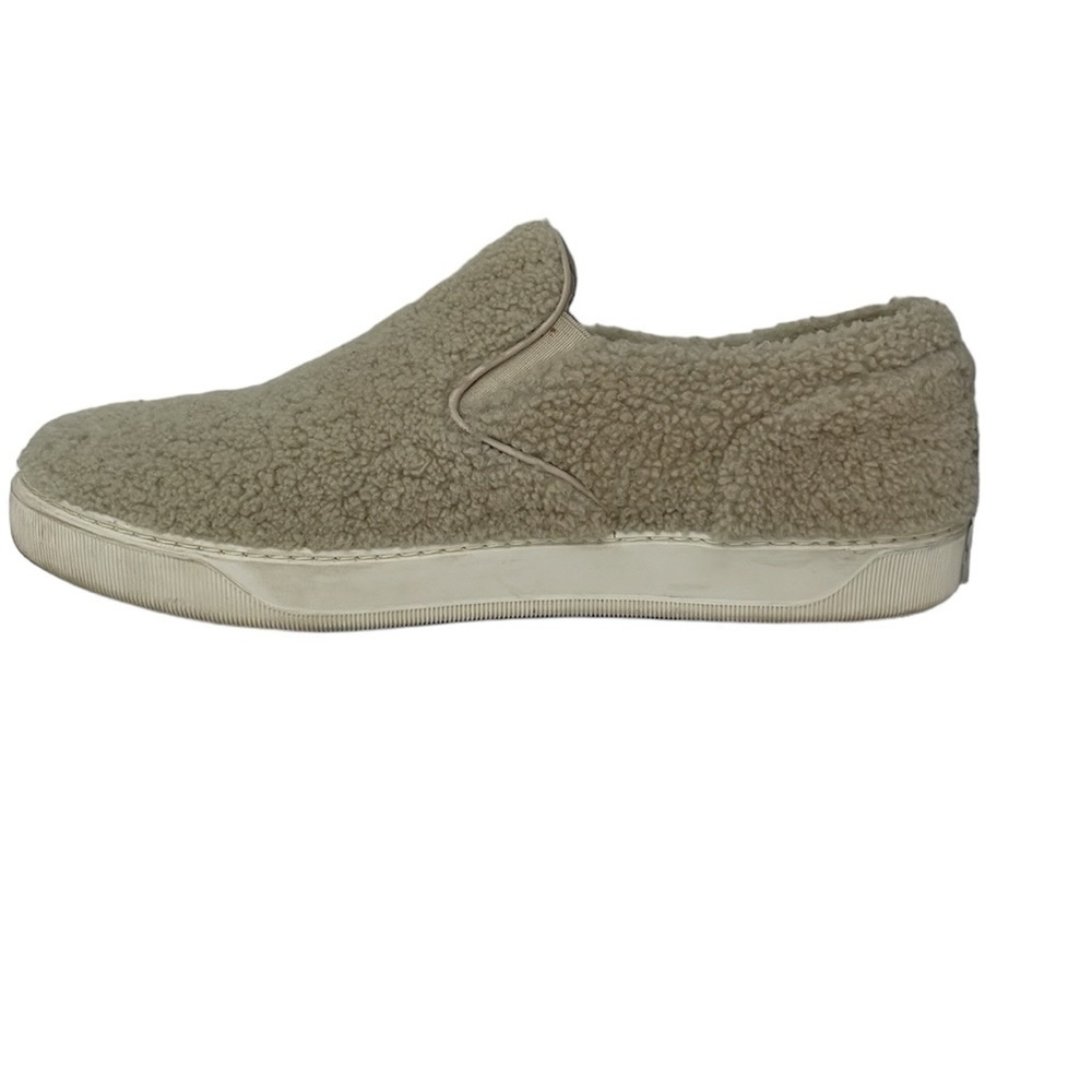 Moncler Shoes Flats Women's 6 Cream White Fuzzy Shearling Slip On Sneaker Italy - Picture 7 of 15